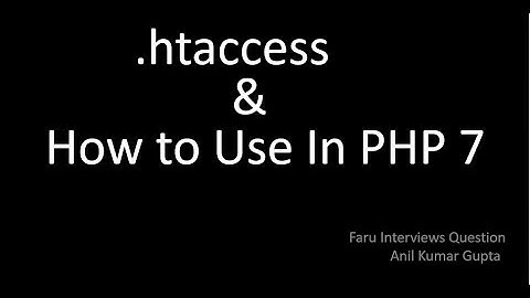 How To Use the .htaccess Using PHP | Apache + .htaccess