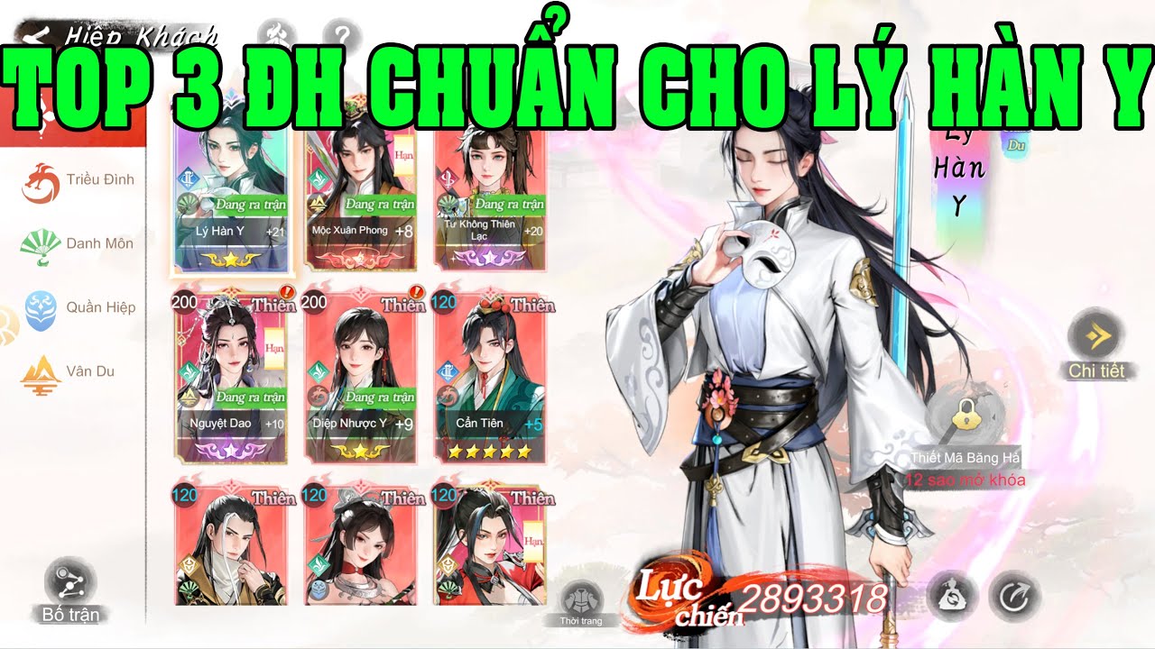Thiếu Niên Ca Hành: Khởi Động TOP 3 Đội Hình Mạnh Nhất Cho Lý Hàn Y Dame Chính Meta Chơi Lâu Dài
