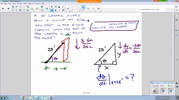 AP Calculus AB -  Related Rate Example - Change of Angle - Ladder sliding down wall --Juda math