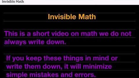 Invisible Math
