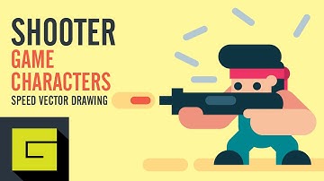 Speed Drawing, How to draw Game Character, Shooter, Adobe Illustrator Tutorial