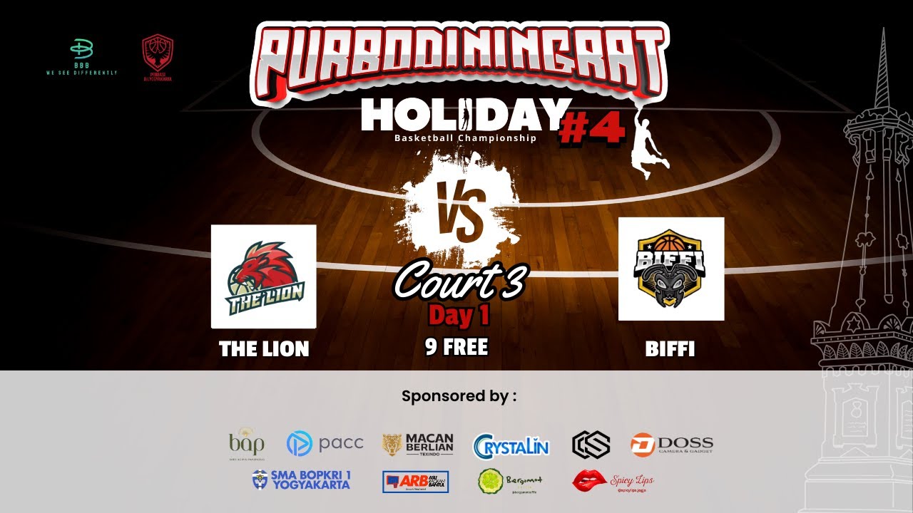 LAPANGAN 3 DAY 1 HOLIDAY BASKETBALL CHAMPIONSHIP#4 KU  9FREE  THE LION VS BIFFI SURABAYA
