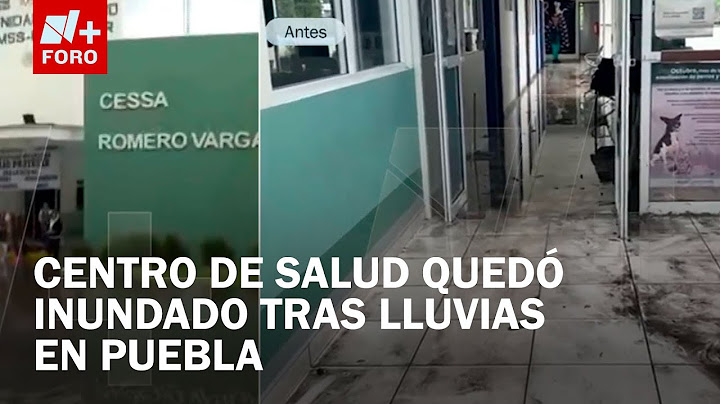 Inundación del Centro de Salud Romero Vargas, en Puebla, tras lluvias; Así sacan el agua