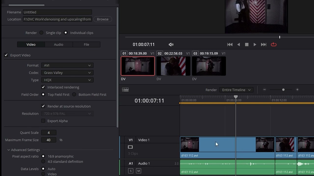 03 Exporting Just The Parts Used On The Timeline from Resolve