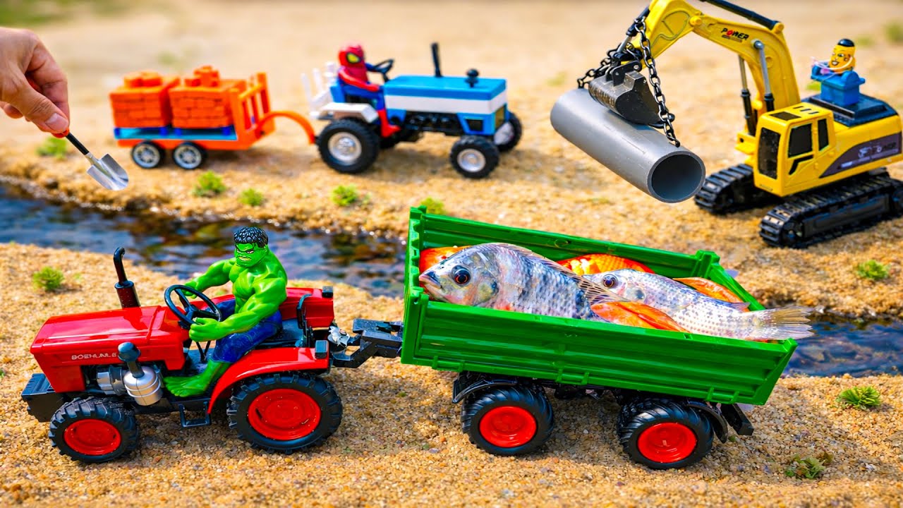DIY Mini Tractor Catch Fish Using a Mini Water Pump | Science Project