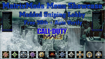 MW3 MatrixMods XEX Menu | Free 20th Unlock All + God Classes