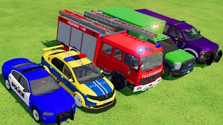 POLICE CAR, FIRE TRUCK, AMBULANCE, COLORFUL CARS FOR TRANSPORTING! -FS 22 by Police Car Tube 22,908 views 4 weeks ago 22 minutes