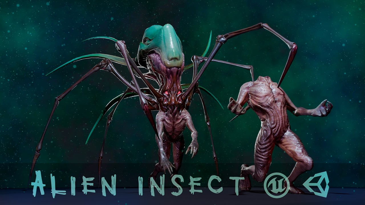 Alien_insect | Game-ready for Unreal and Unity - YouTube