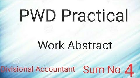 PWD THEORY/WORK ABSTRACT/SUM NO.4/ (tamil)