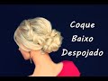 penteado muito fácil, coque baixo com torções, penteado de festa - Telma tranças