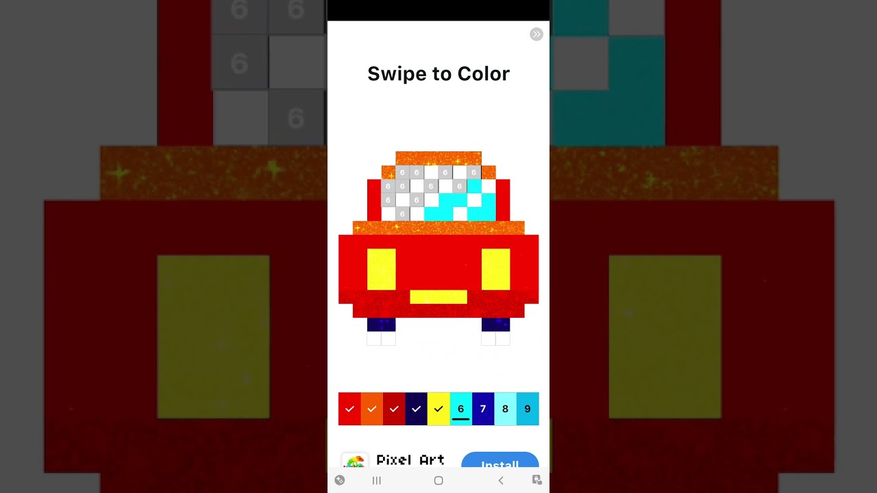 Pixel Art - color by number ad #2 & demo play encore (iOS Android)