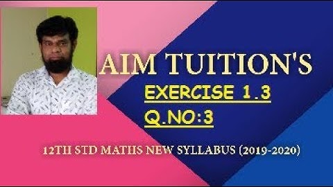 TN 12TH STD| MATHS| EXERCISE 1.3 |Q.NO.3|  CHAPTER-1 |APPLICATIONS OF MATRICES AND DETERMINANTS