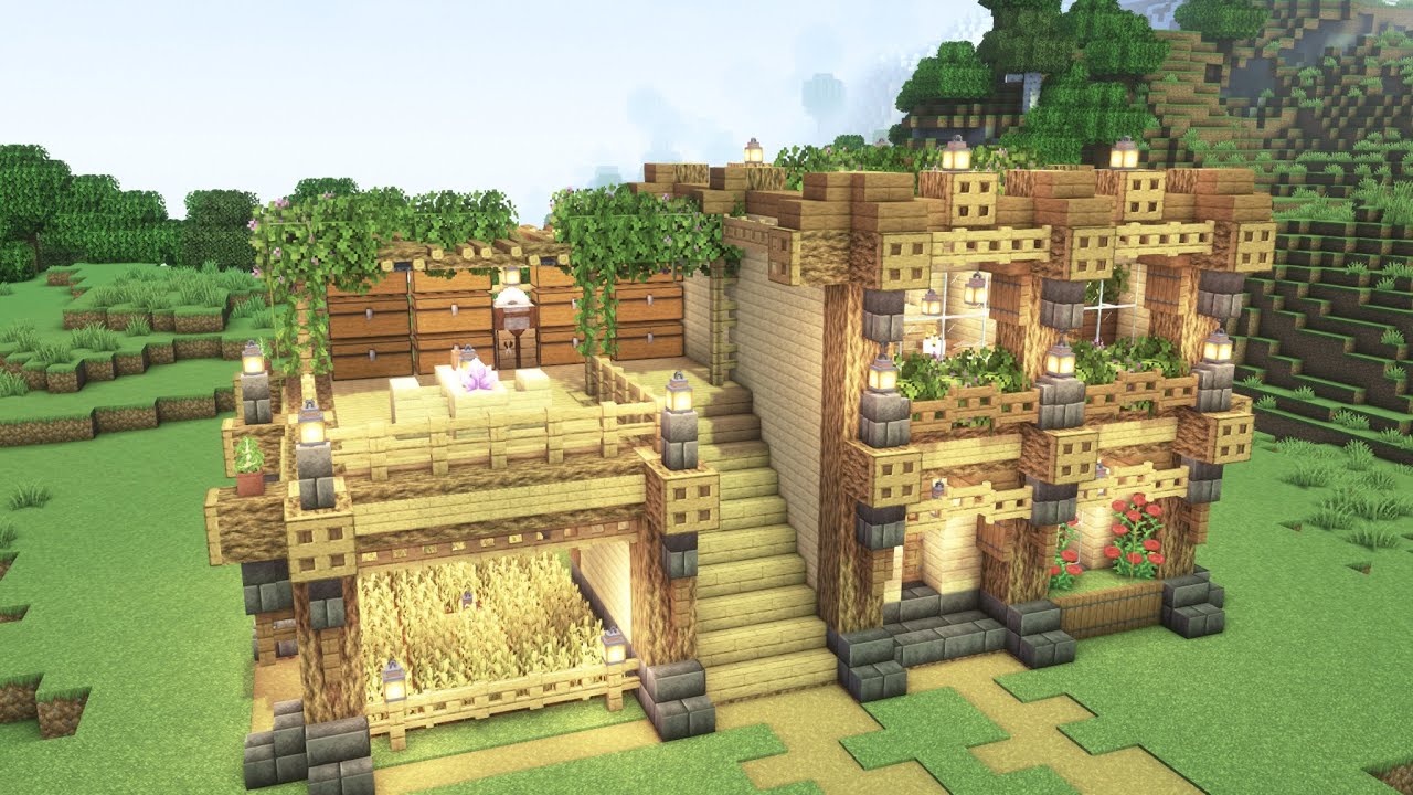 【マインクラフト】おしゃれなサバイバルハウスの作り方 | minecraft | How to build a survival house ...