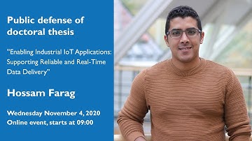 Defence of doctoral thesis in Computer and System Science with Hossam Farag