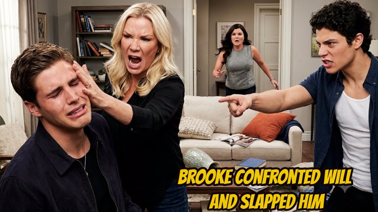 Brooke confronted Will and slapped him after learning that RJ had been beaten B&B Spoilers