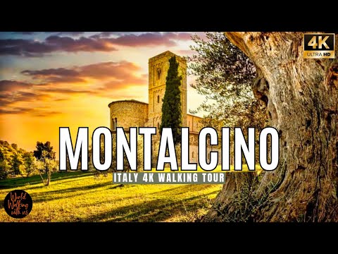Montalcino a Beautiful Medieval Italian Town Walking Tour 4k video in Tuscany Italy
