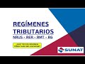 Regimenes Tributarios SUNAT 2021 - 2022 (Régimen General, MYPE Tributario, RER o RUS).