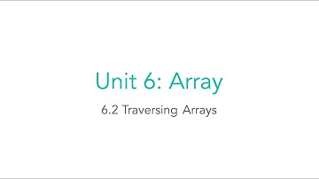 AP CSA 6.2 Traversing Arrays