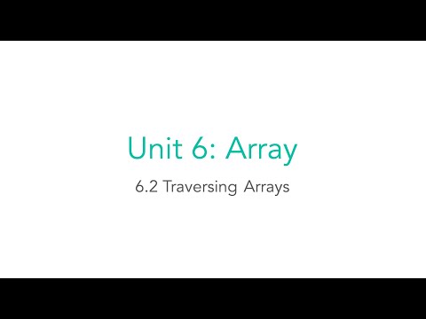 AP CSA 6.2 Traversing Arrays