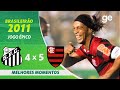 SANTOS 4 X 5 FLAMENGO | NEYMAR E RONALDINHO FAZEM JOGO HISTÓRICO | MELHORES MOMENTOS | ge.globo