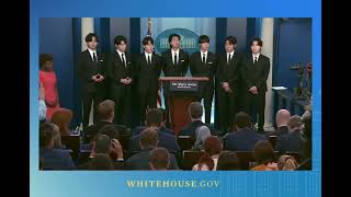 White house holds news conference with k-pop group BTS (English translation)