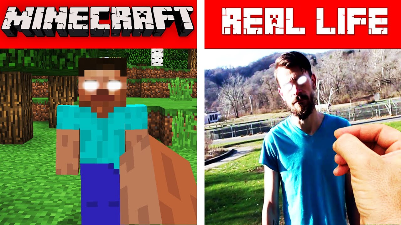 MINECRAFT HEROBRINE IN REAL LIFE! Minecraft vs Real Life animation