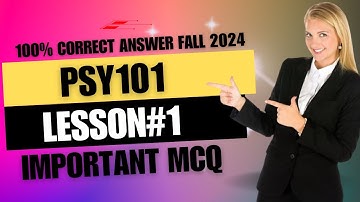 Psy101 Lesson No 1 Important MCQ Fall 2024 | psy101 Lesson No 1 important MCQ  | PSY101 solved mcq