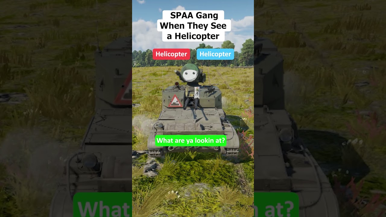 SPAA Gang When They See a Helicopter #warthunder #gaijin #snail #tank #shorts #fyp #memes #tank #ww2