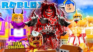 MAX LEVEL13 TITAN IBLIS YANG MAMPU KILL TITAN COLOSSAL 1X HIT DI ROBLOX TITAN SIMULATOR!!