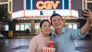 Robert took Mai to the cinema. Mai was happy #greenforestlife