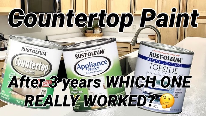 RUSTOLEUM APPLIANCE EPOXY PAINT HOW TO EPOXY YOUR BATHROOM COUNTERTOP/FIVE  MONTH UPDATE/DIY MAKEOVER 