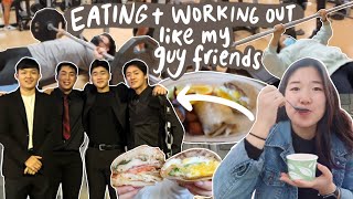 EATING &amp; WORKING OUT LIKE MY GUY FRIENDS FOR 3 DAYS (this was insanely difficult)