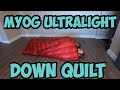 Myog ultralight 2 person down quilt  chilly bin hikes