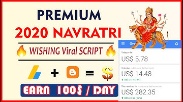 Navratri Viral PREMIUM Wishing Script for Blogger FREE Download 2020 | Earn Money Online