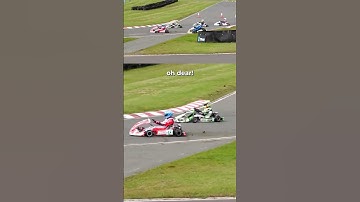 AIRTIME over kerb at British Championship Kart Race #Karting #Crash #motorsport