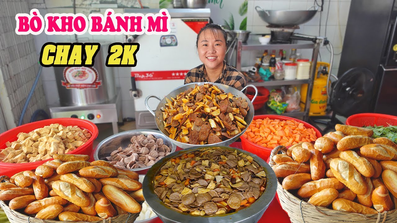 Hướng dẫn Cách nấu bò kho bánh mì – Độc đáo Chị Long nấu 350 Phần Bánh Mì Bò Kho Chay 2k khách xếp hàng ăn đông nghẹt ở Sài Gòn