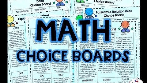 Math Choice Boards