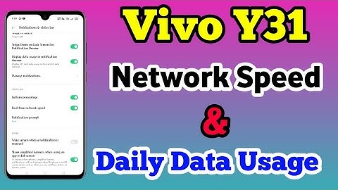 Vivo y31 Real Time Network Speed Show Kaise Kare || Vivo Y31 Data Usage Show