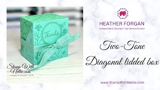 How to make a two-tone diagonal lidded gift box with Stampin' Up! 2024-2026 In Color products