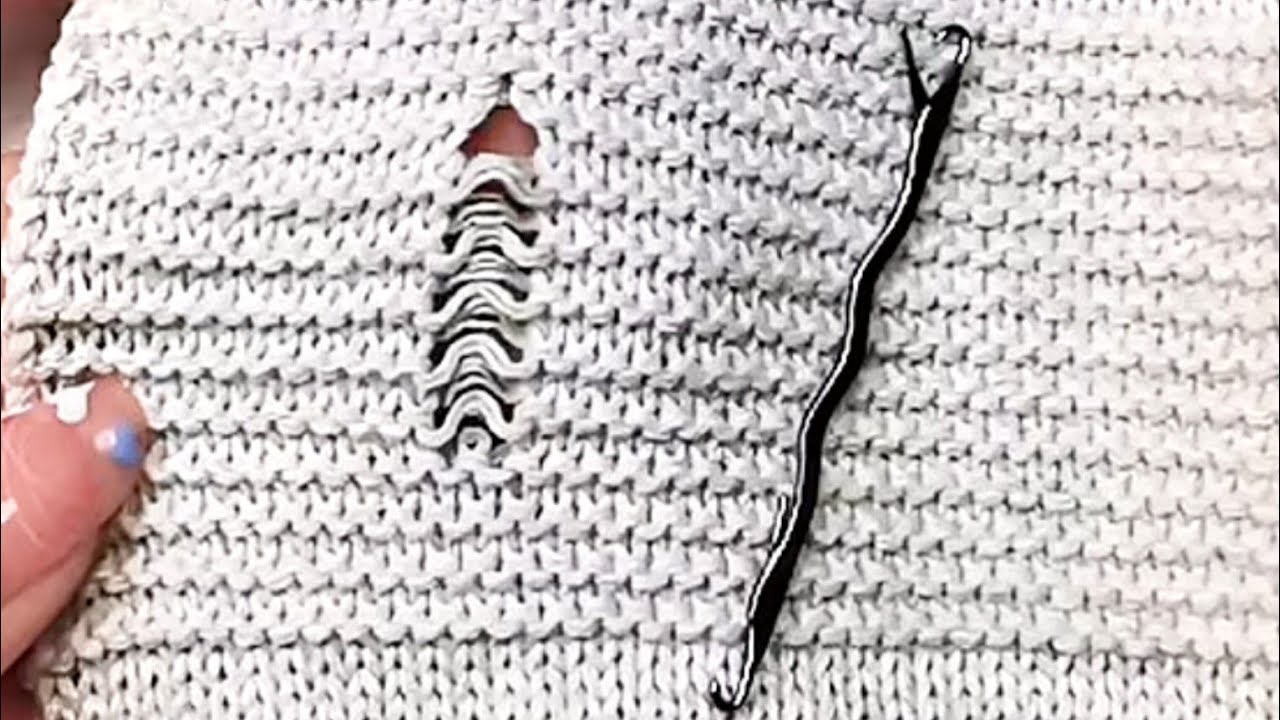 How to Easily Repair a Hole in a Knitted Sweater at Home - YouTube