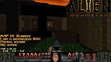 Doom II: Alien Vendetta - MAP01 (Sunset) - Ultra-Violence / I