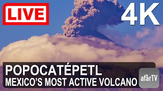 🌎 LIVE in 4K: Erupting Popocatépetl Volcano on the borders of Mexico City