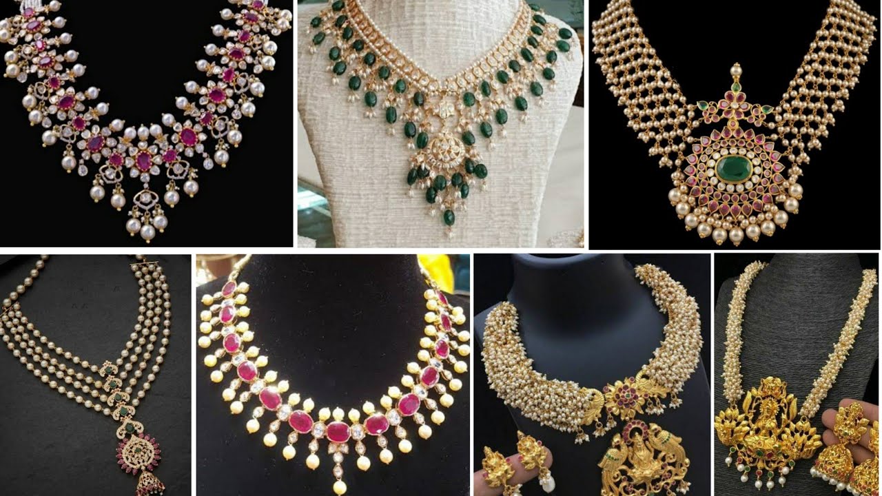 Pearl Choker Designs😍Heavy Ruby,Beads 