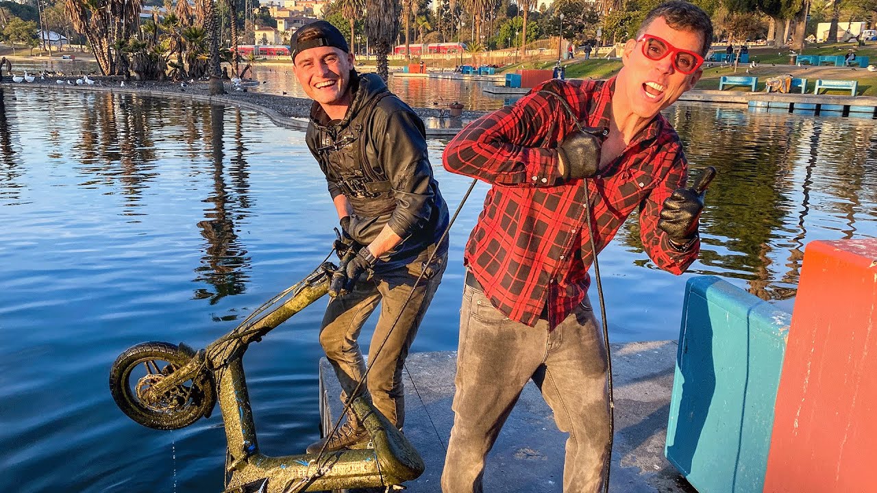 What Will My Giant Magnet Find in LA's Most Dangerous Park? (Magnet Fishing w/Steve-O)