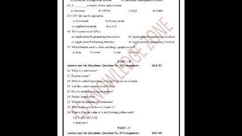 12th Computer Science Public Exam Model Question Paper - 2