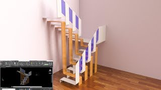 Modern Stair Design | AutoCad Tutorial screenshot 5