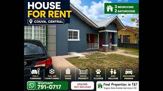 HOUSE FOR RENT IN COUVA – 3 Bedrooms, Fully Furnished &amp; Fully Air-Conditioned | TT$9,500 #Sh...