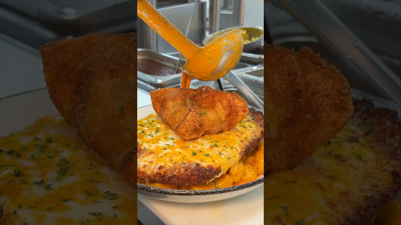 The FRIED BURRATA CHICKEN VODKA PARM GNOCCHI from Elm Street Diner in Norwalk, CT! 🤤 #DEVOURPOWER