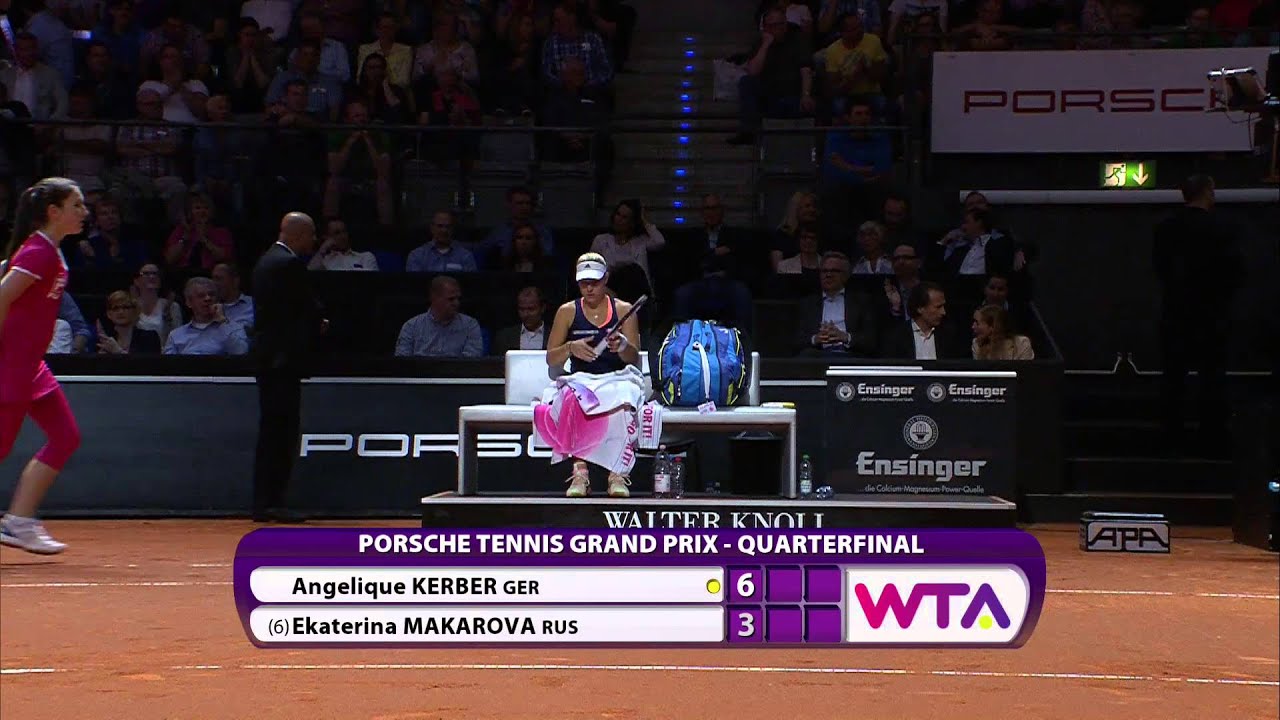 Angelique Kerber (GER) vs Ekaterina Makarova (RUS) 24 April 2015 - Porsche Tennis Grand Prix 2015