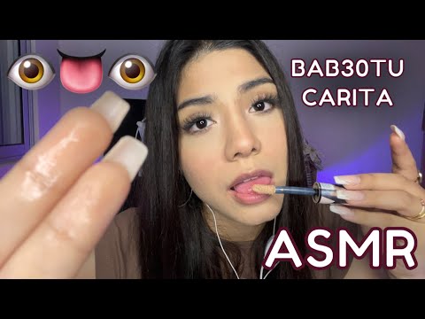 ASMR ESPAÑOL / SPIT PAINTING + TE TOCO la CARITA + Mouth Sounds